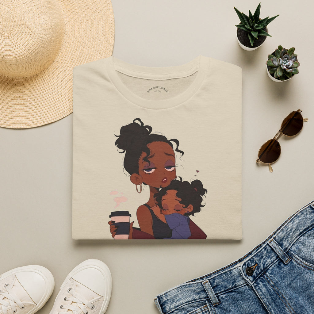 Mom and Child T-Shirt — “Soft Mom Hard Life Still Showin’ Up” Cozy Graphic Tee