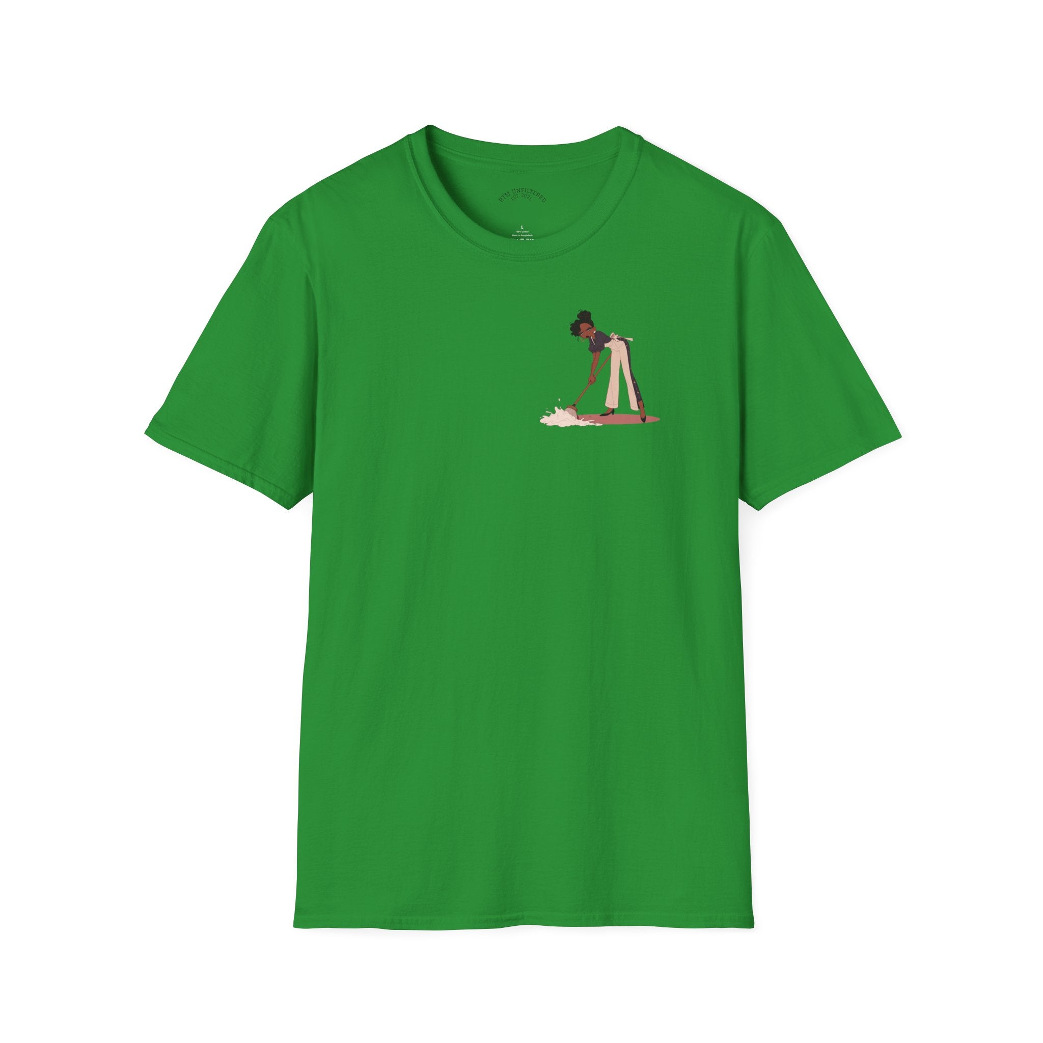 T-Shirt — Minimalist Woman Cleaning Illustration Tee