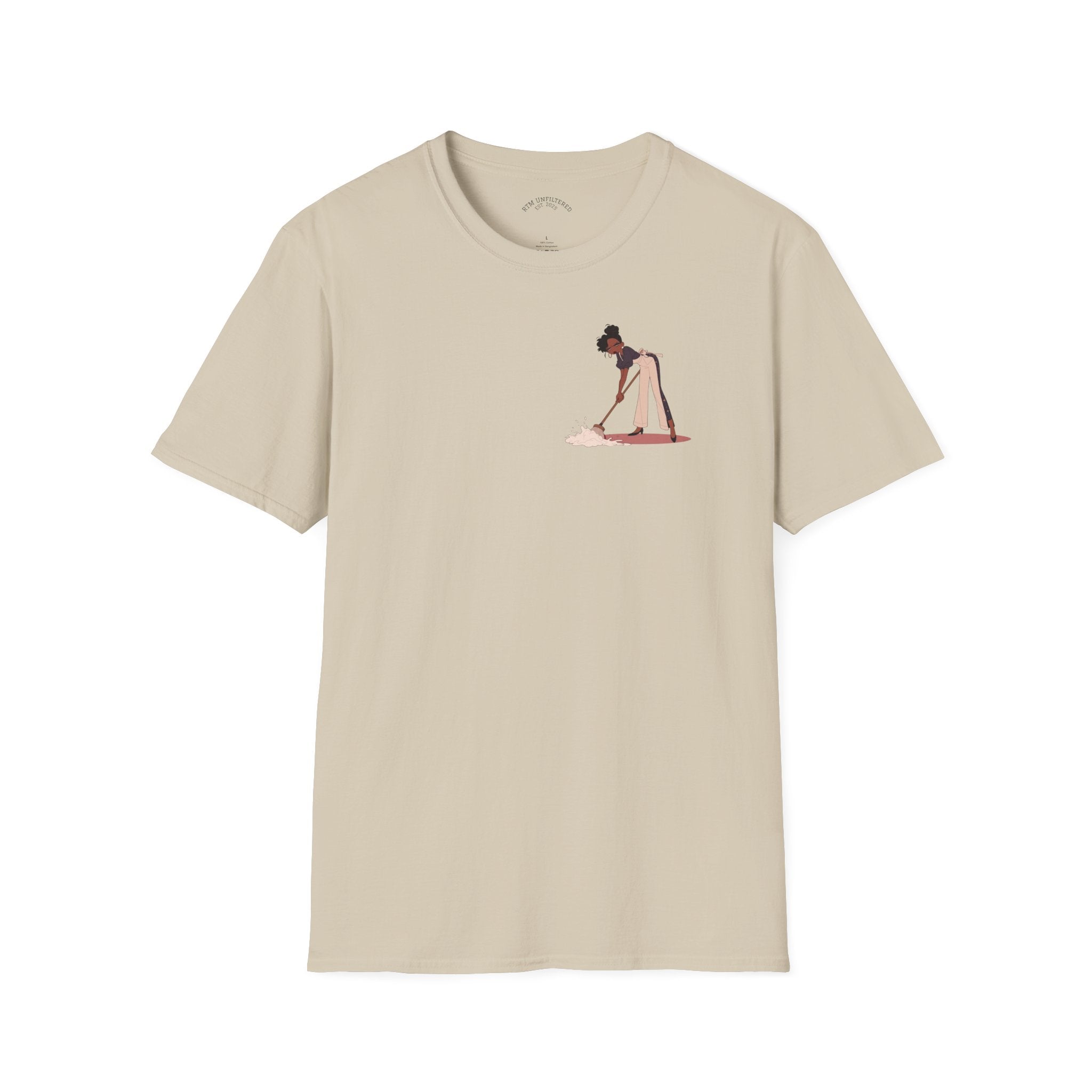 T-Shirt — Minimalist Woman Cleaning Illustration Tee