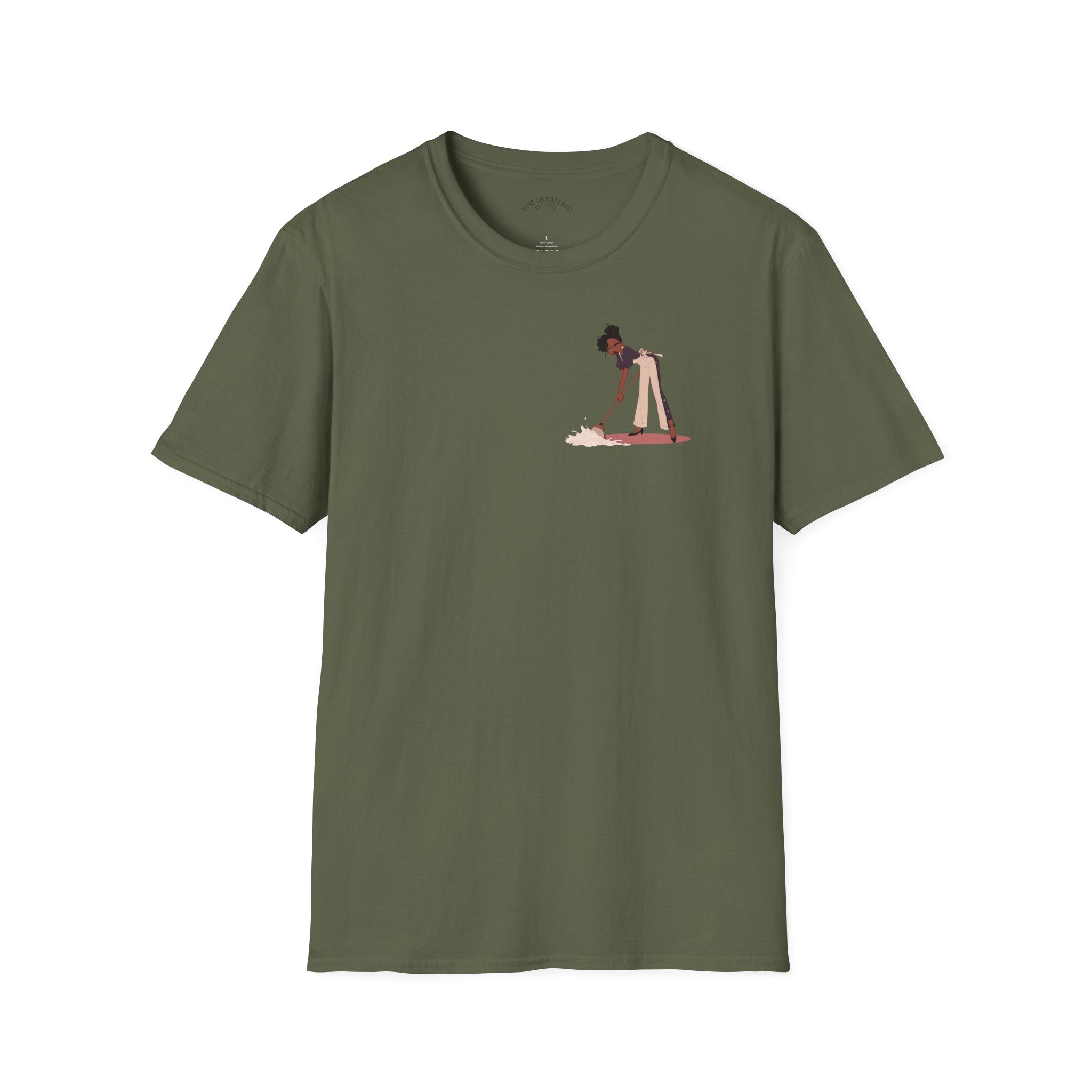 T-Shirt — Minimalist Woman Cleaning Illustration Tee