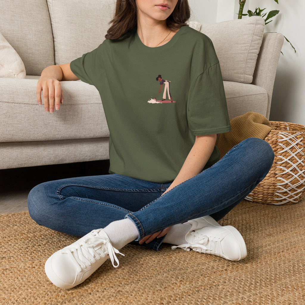 Copy of T-Shirt — Minimalist Woman Cleaning Illustration Tee