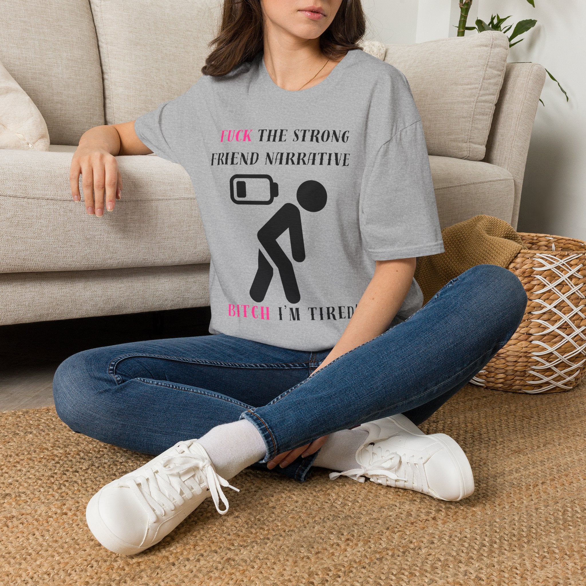 Statement T-Shirt — “Fuck the Strong Friend Narrative” Graphic Tee for Chronic Illness & Caregiver Awareness