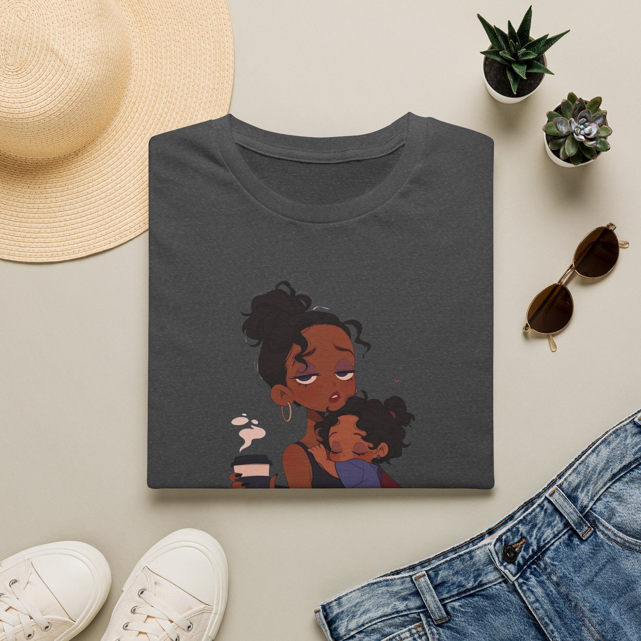 Mom and Child T-Shirt — “Soft Mom Hard Life Still Showin’ Up” Cozy Graphic Tee