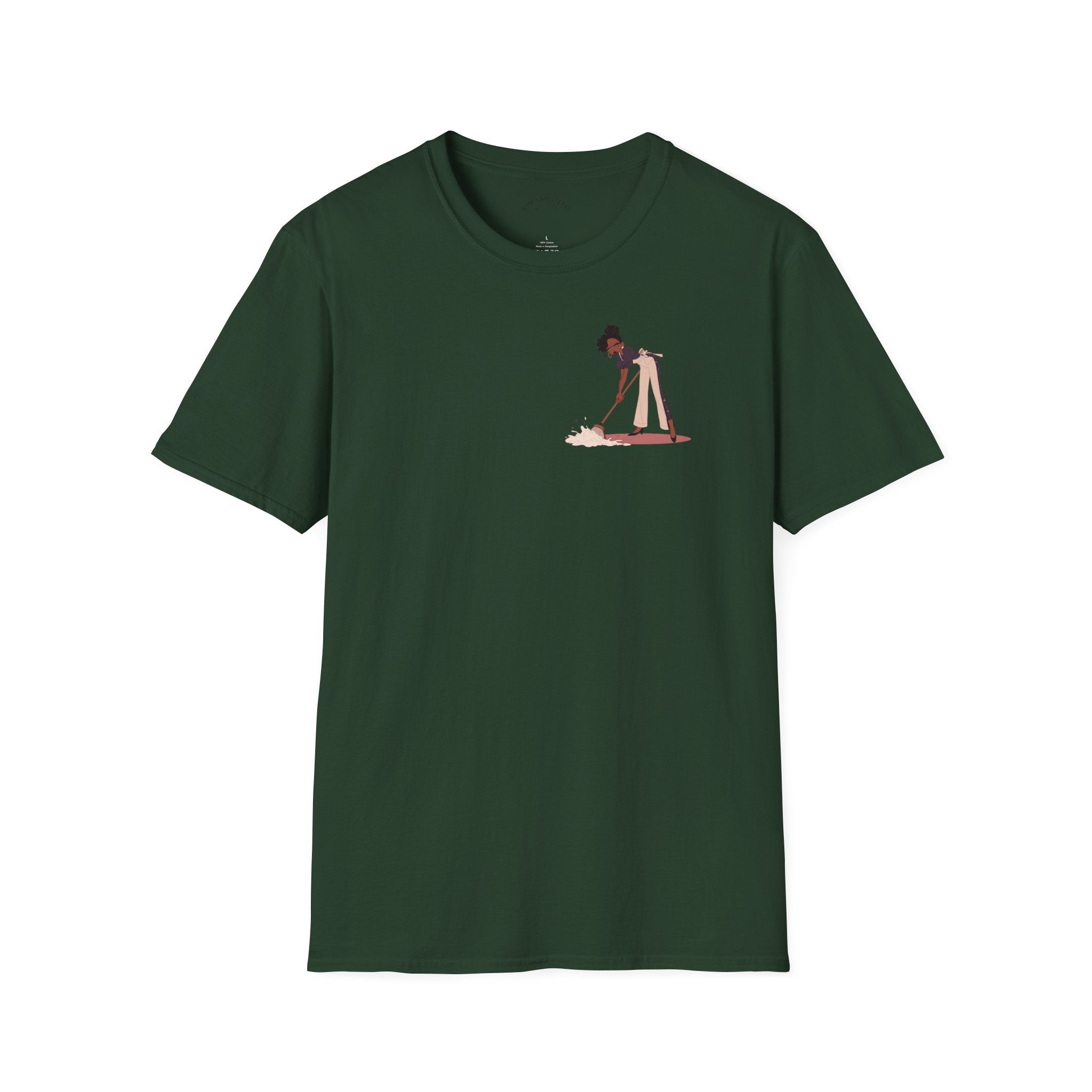 T-Shirt — Minimalist Woman Cleaning Illustration Tee