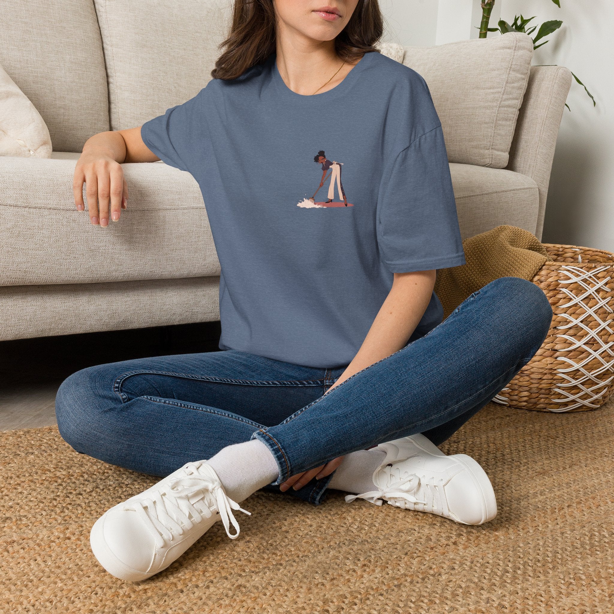 Copy of T-Shirt — Minimalist Woman Cleaning Illustration Tee