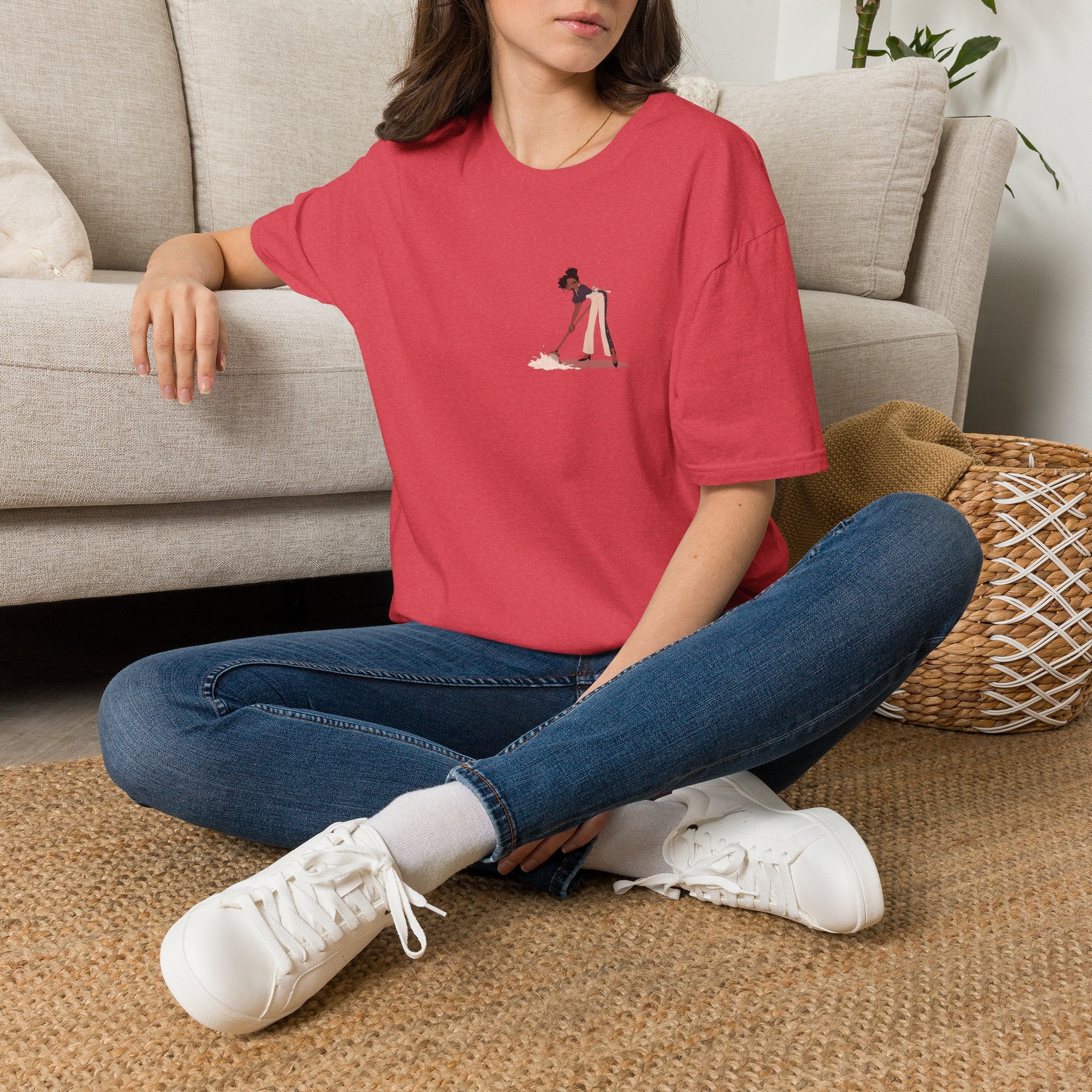 Copy of T-Shirt — Minimalist Woman Cleaning Illustration Tee