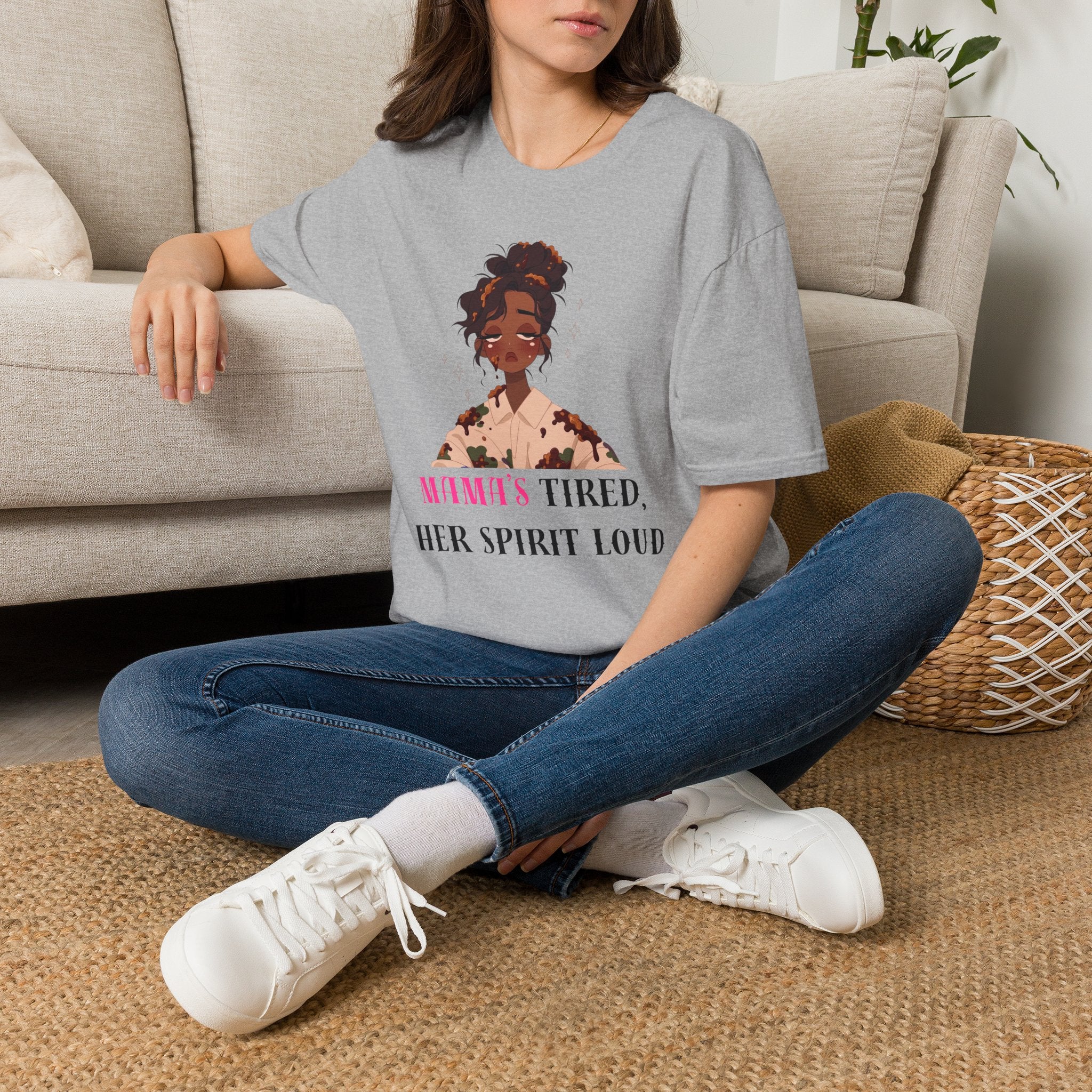 T-Shirt — Woman’s Tired, Her Spirit Loud Graphic Tee