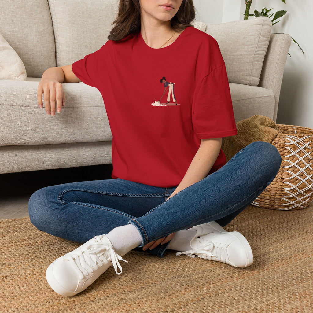 Copy of T-Shirt — Minimalist Woman Cleaning Illustration Tee