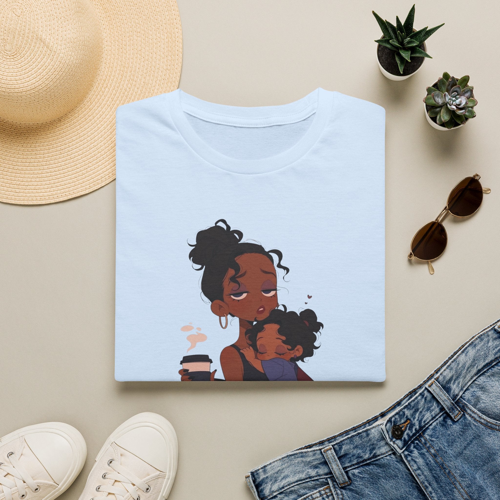 Mom and Child T-Shirt — “Soft Mom Hard Life Still Showin’ Up” Cozy Graphic Tee