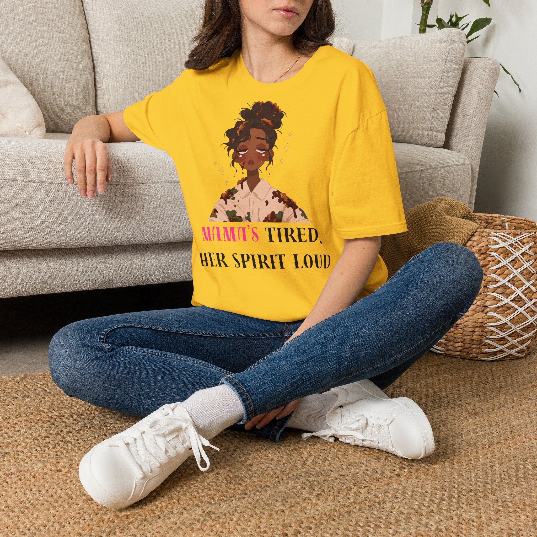 T-Shirt — Woman’s Tired, Her Spirit Loud Graphic Tee