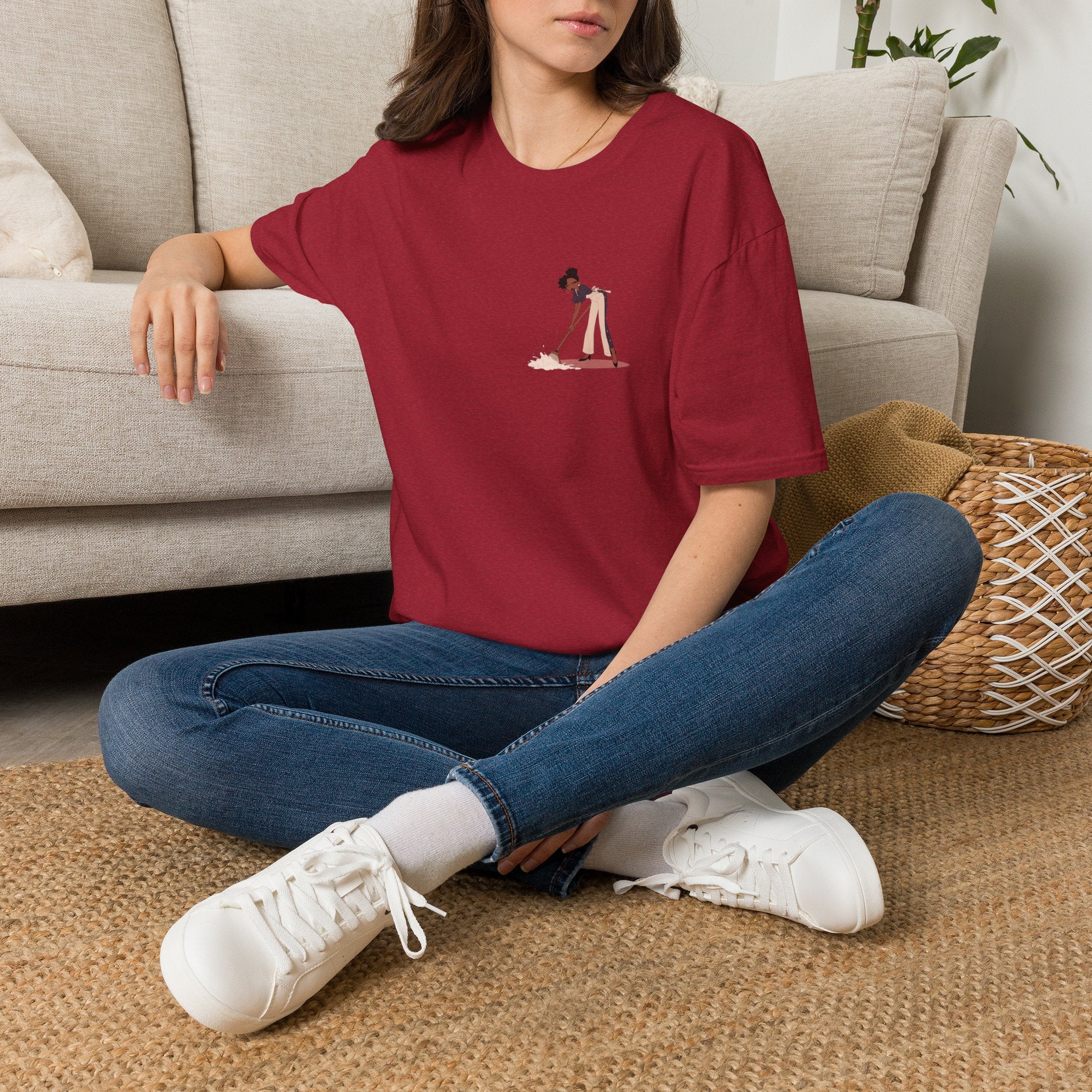 Copy of T-Shirt — Minimalist Woman Cleaning Illustration Tee
