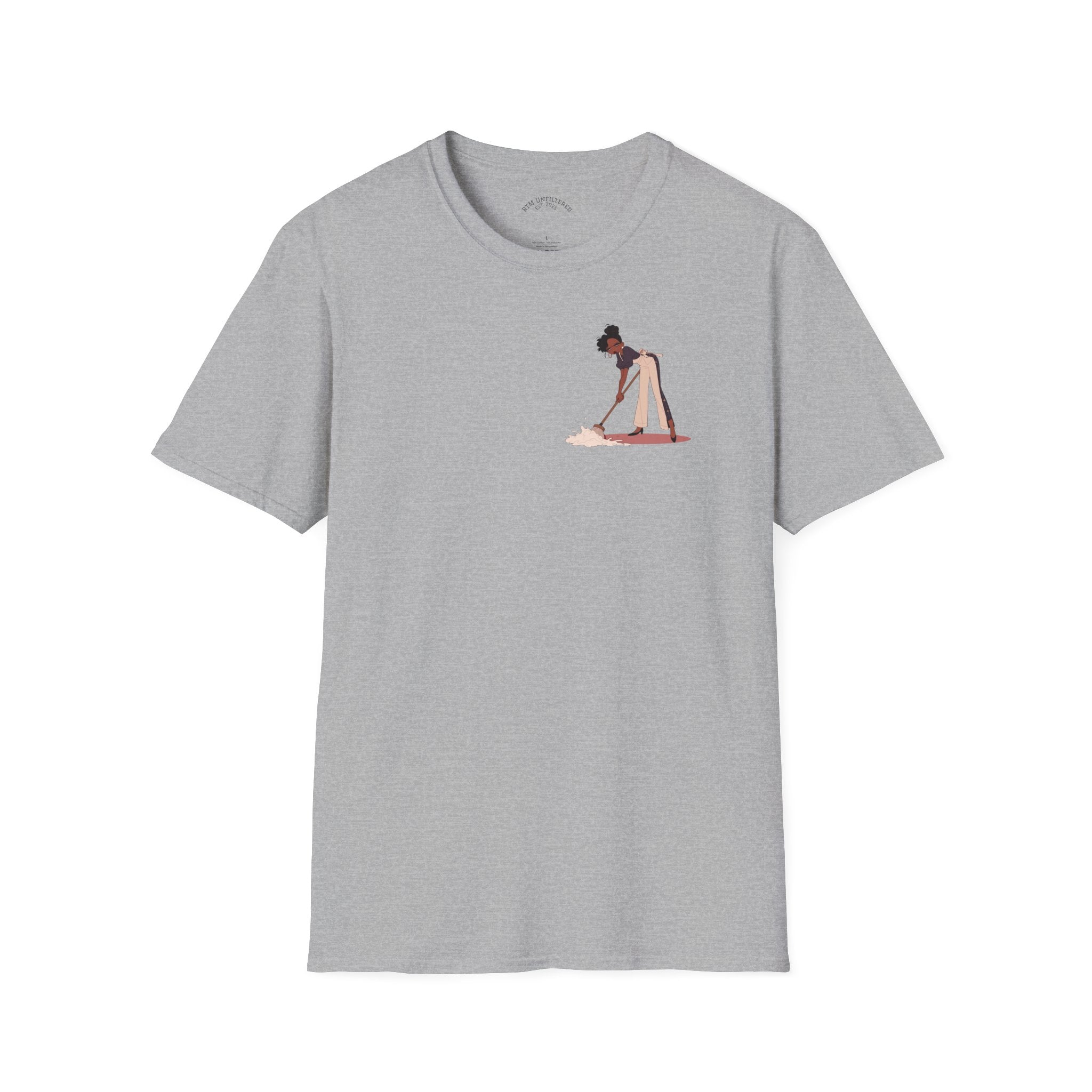 T-Shirt — Minimalist Woman Cleaning Illustration Tee