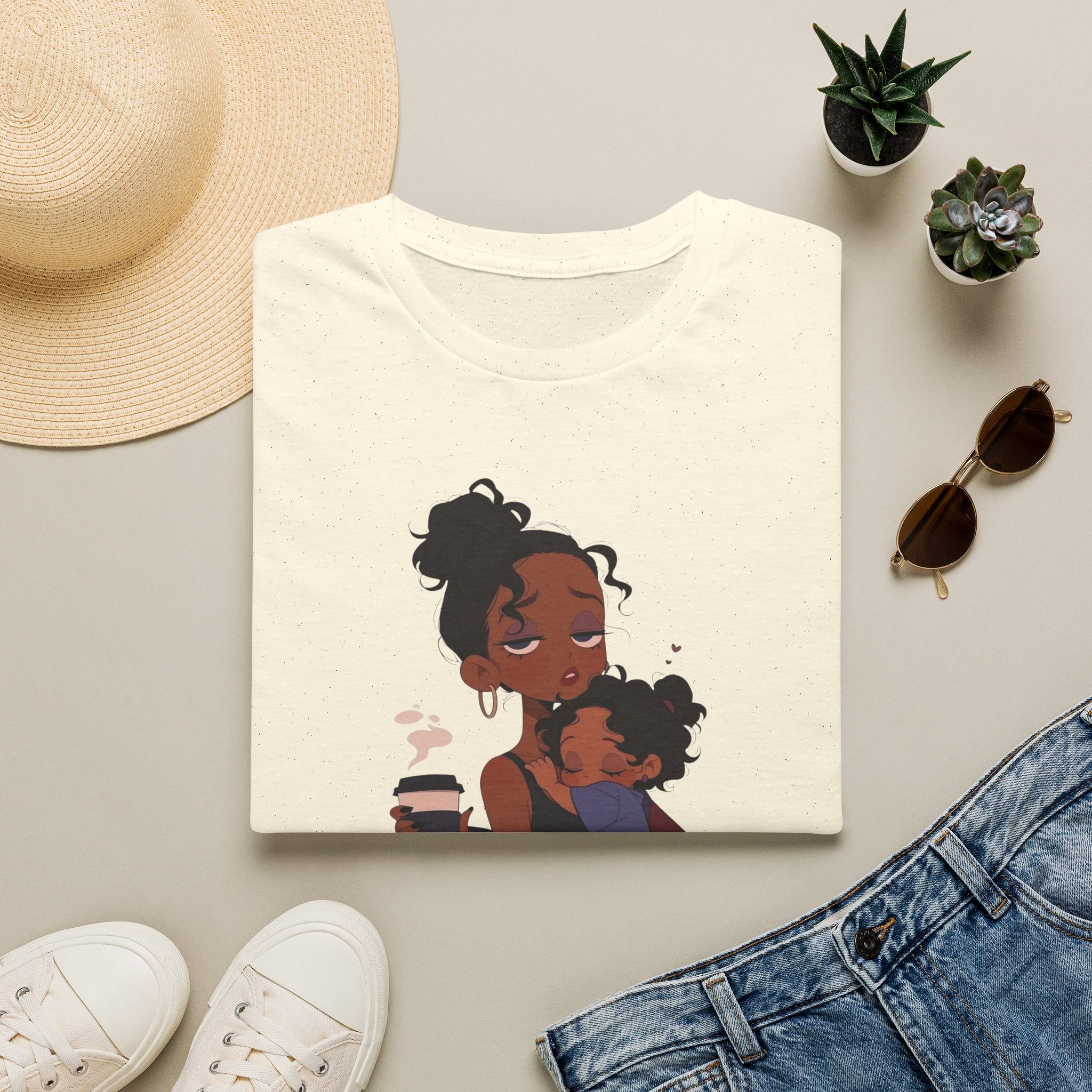Mom and Child T-Shirt — “Soft Mom Hard Life Still Showin’ Up” Cozy Graphic Tee