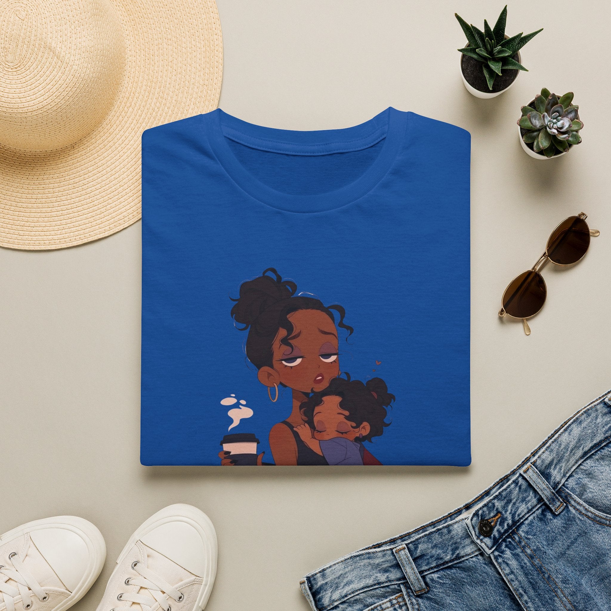 Mom and Child T-Shirt — “Soft Mom Hard Life Still Showin’ Up” Cozy Graphic Tee
