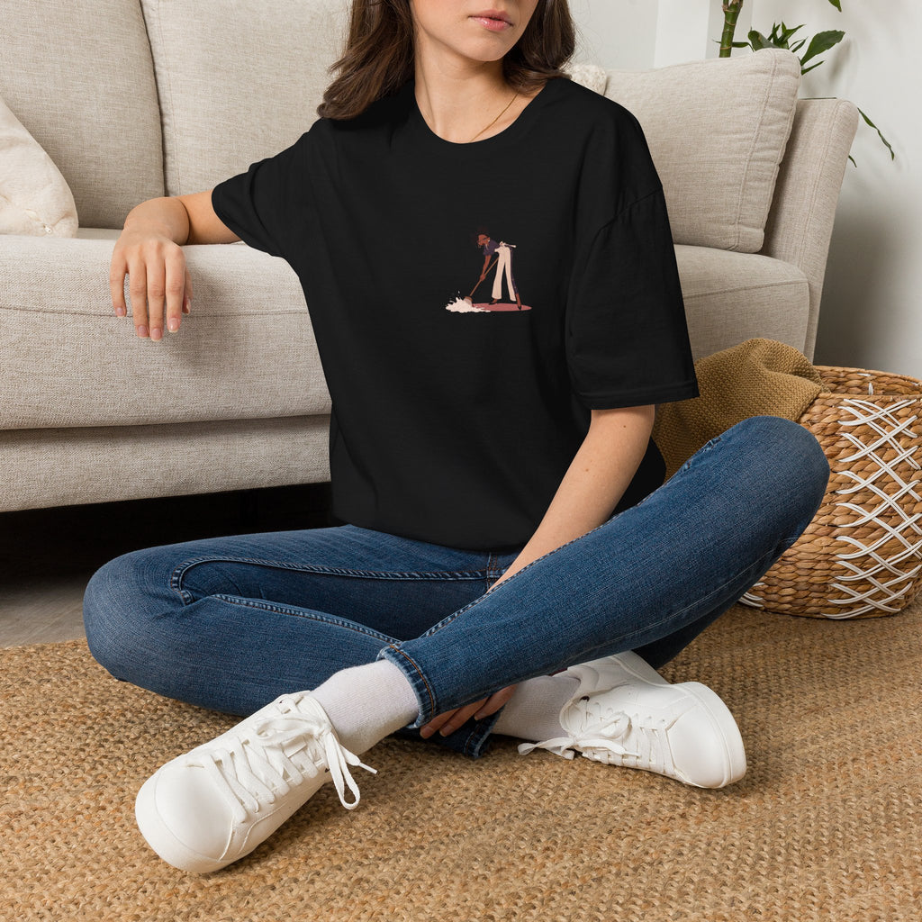 Copy of T-Shirt — Minimalist Woman Cleaning Illustration Tee