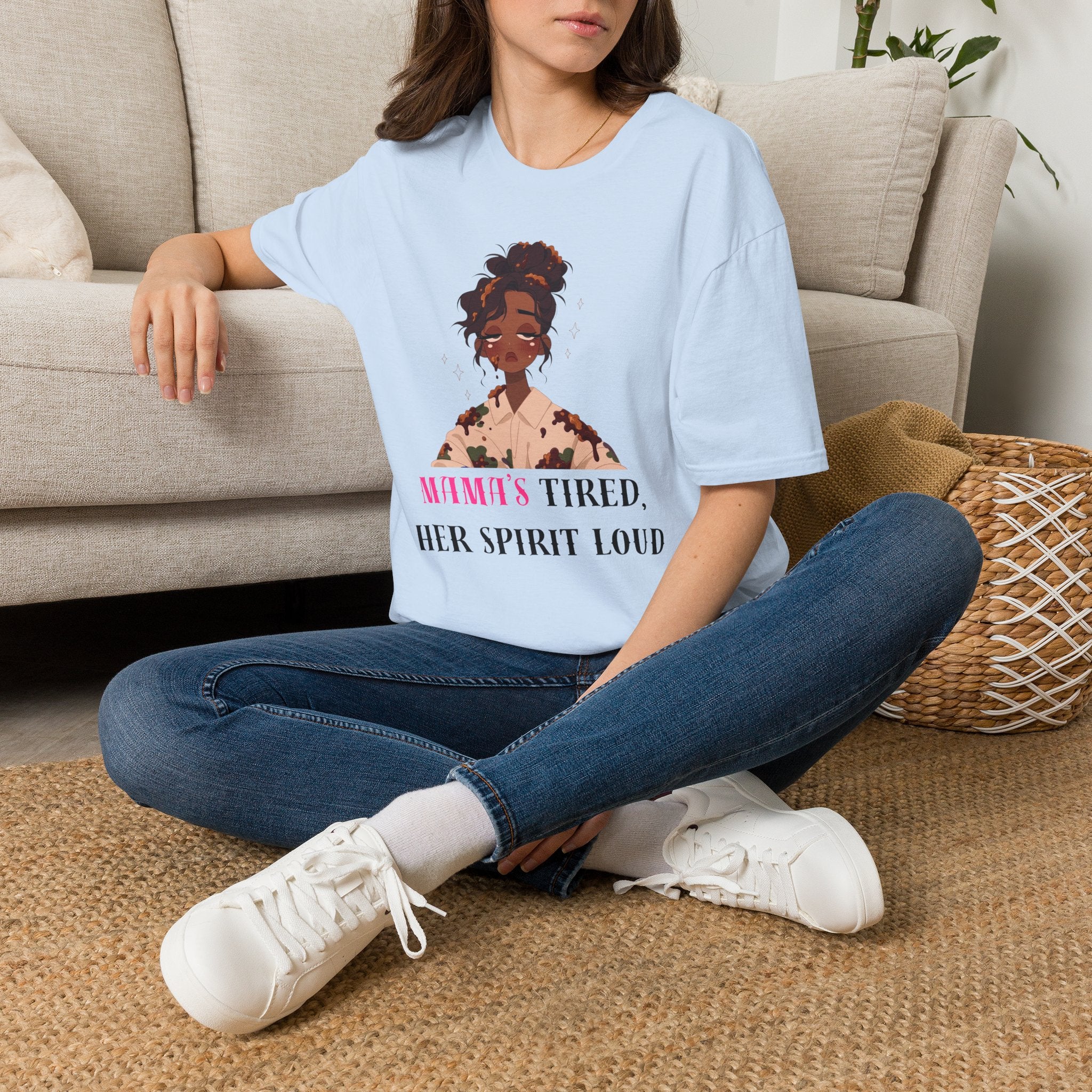 T-Shirt — Woman’s Tired, Her Spirit Loud Graphic Tee