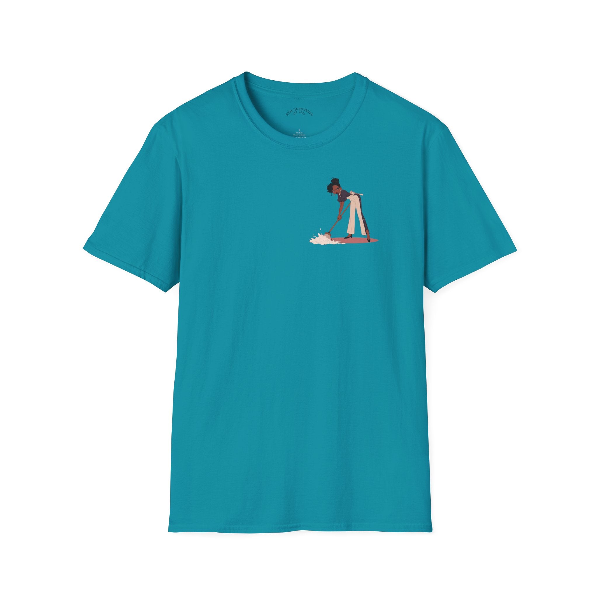 T-Shirt — Minimalist Woman Cleaning Illustration Tee