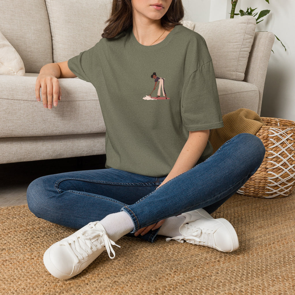 Copy of T-Shirt — Minimalist Woman Cleaning Illustration Tee