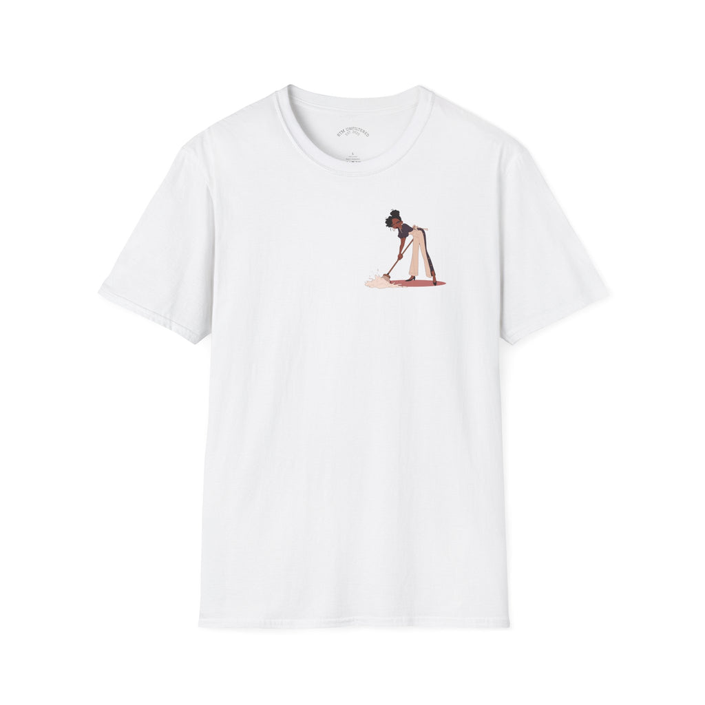 T-Shirt — Minimalist Woman Cleaning Illustration Tee