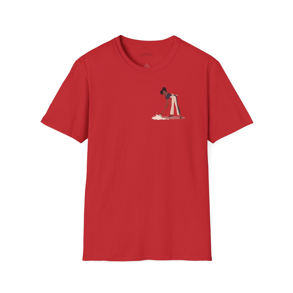 T-Shirt — Minimalist Woman Cleaning Illustration Tee