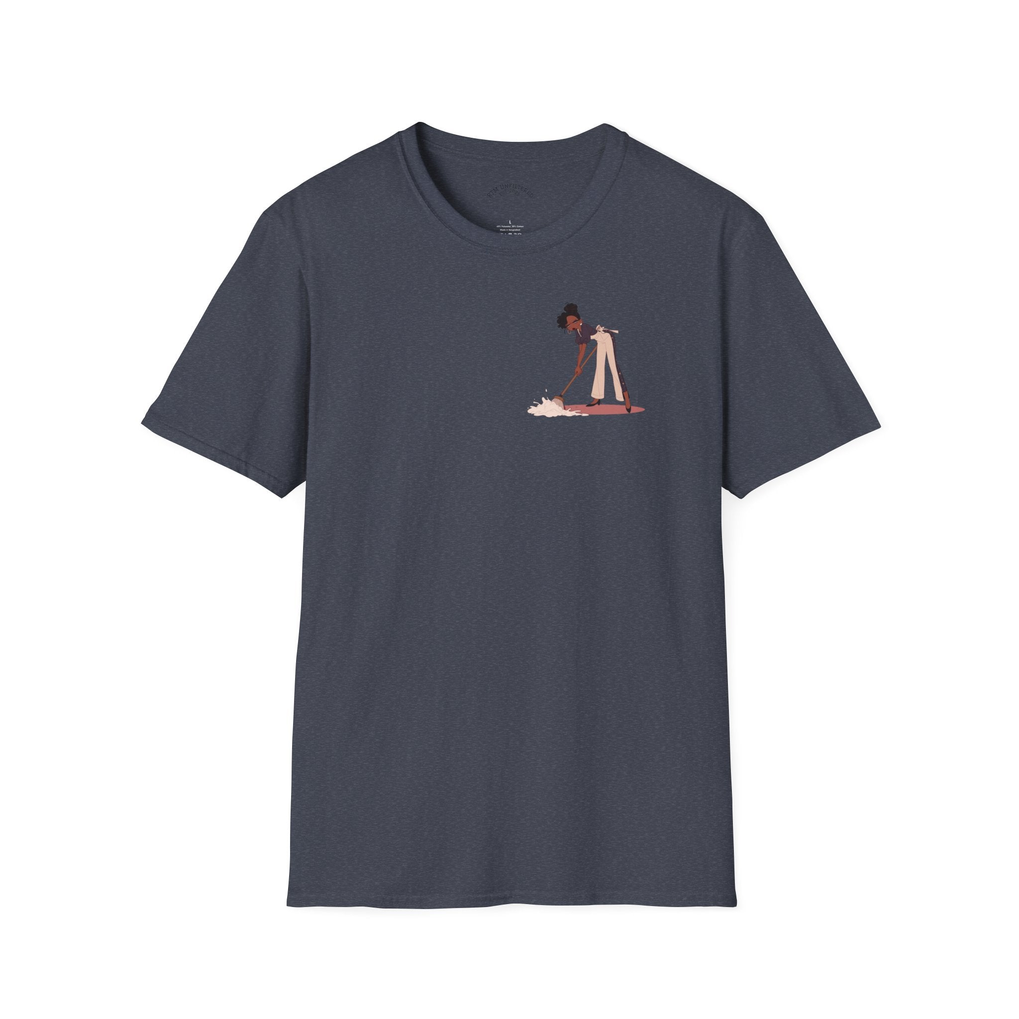 T-Shirt — Minimalist Woman Cleaning Illustration Tee
