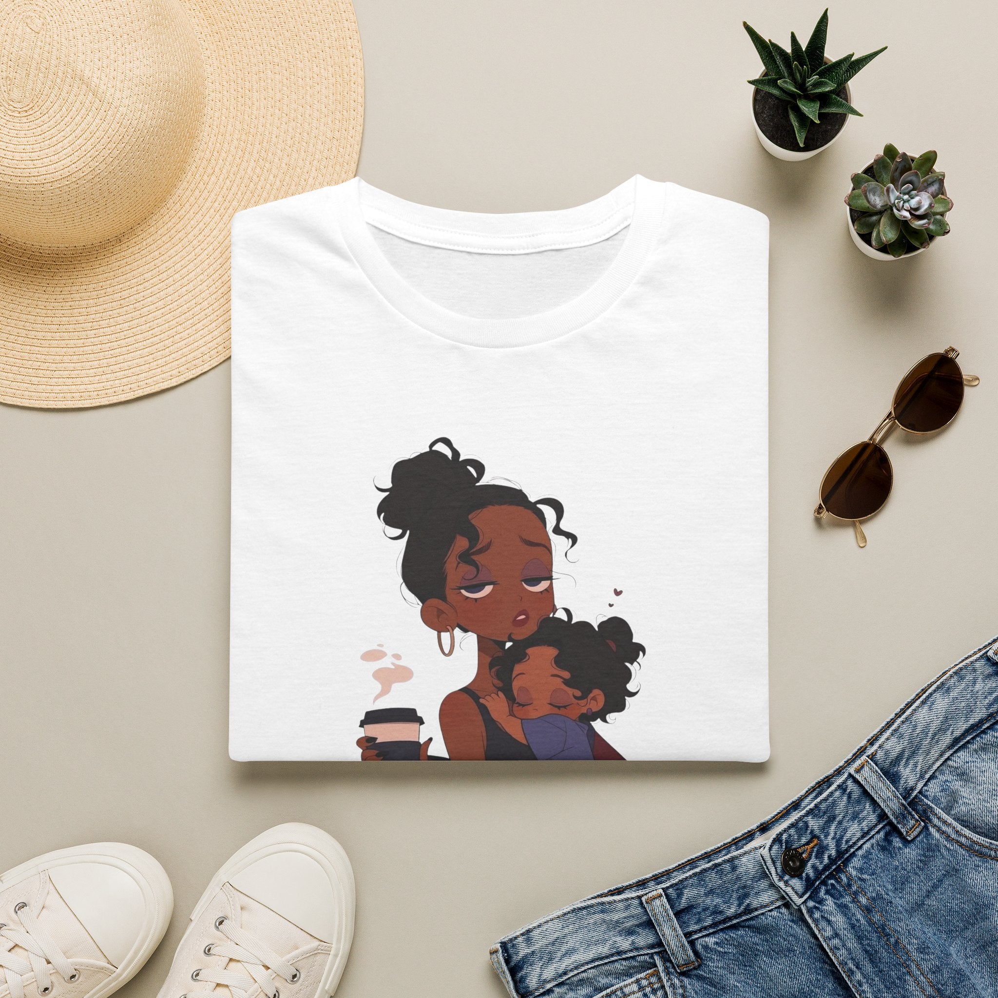 Mom and Child T-Shirt — “Soft Mom Hard Life Still Showin’ Up” Cozy Graphic Tee